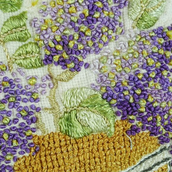 Vintage Small Crop Top Handmade Embroidered Floral Lace Boho Cottagecore Granny - Picture 6 of 11